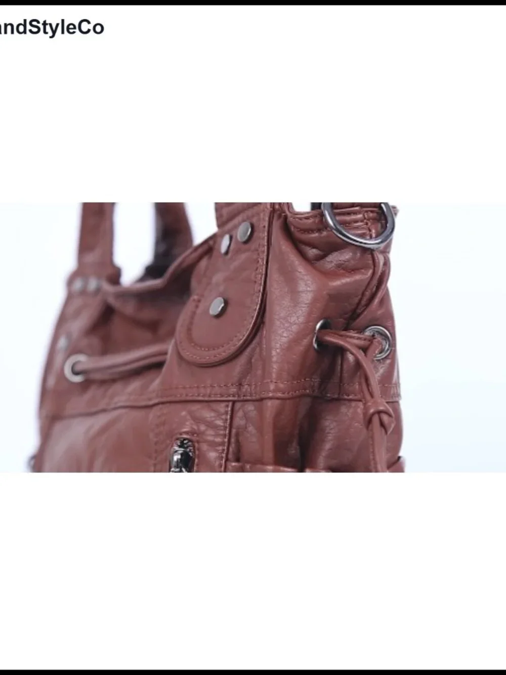 Soft Vegan Leather Hobo Crossbody Bag Purse with Tassel Studs